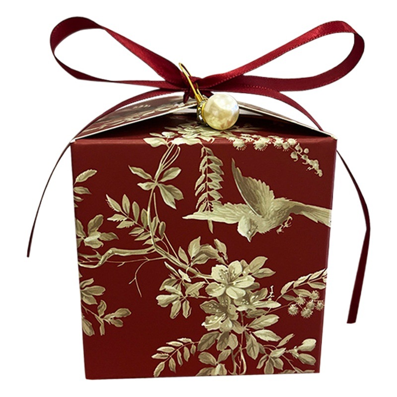 French Flower and Bird Candy Box New Chinese Wedding Candy Box Wedding Candy Packaging Box Retro Gift Candy Box Net Red