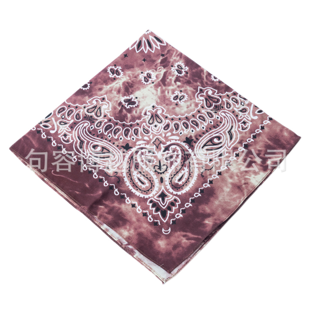 Picture of Cross-Border Outdoor Multi-Functional Hip-Hop Hip-Hop Cotton Headscarf Tie-Dyed Paisley Sunflower Square Scarf Bandana
