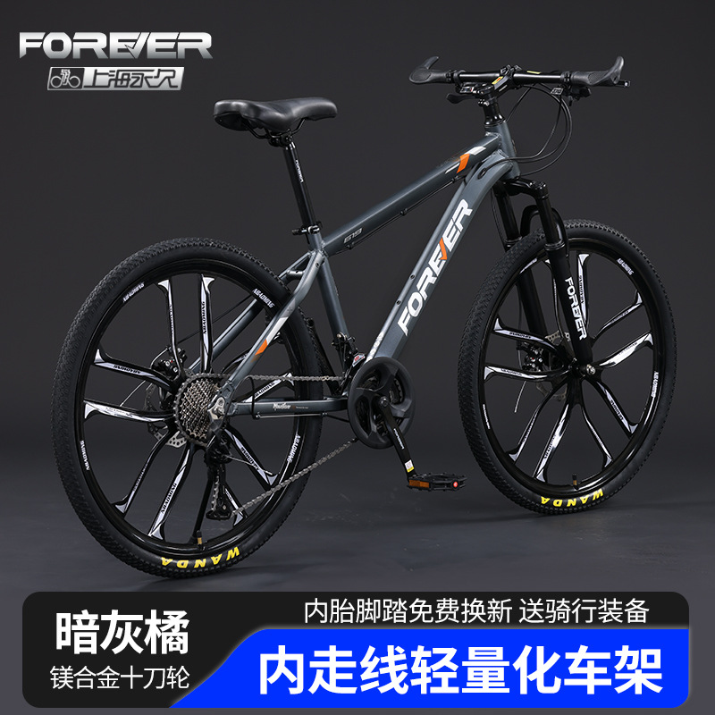 Picture of Cross-border wholesale permanent brand mountain bike high carbon steel road racing 24-inch aluminum alloy all-in-one wheel bike