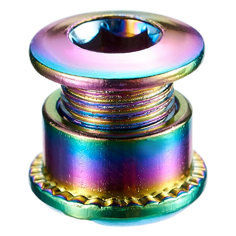 Mountain bike single speed disc nail folding road bike 4.9mm steel disc nail plating colorful sprocket lock screw