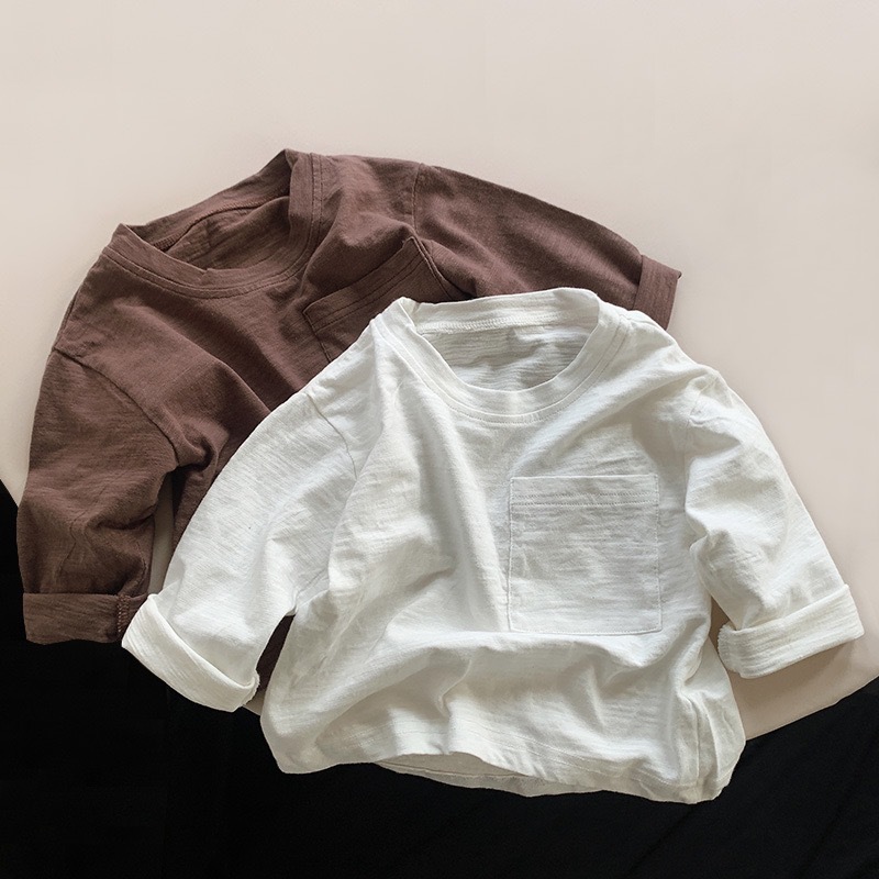 Picture of Bamboo Cotton Kidsren's Long-Sleeved T-Shirt 2025 Spring & Fall New Style Versatile Casual Cotton Bottoming Shirt for Boys and Girls