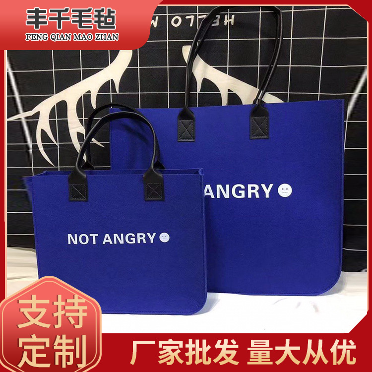 Felt handbag single shoulder shopping bag simple fashion tote bag creative large capacity non-woven tote bag bag