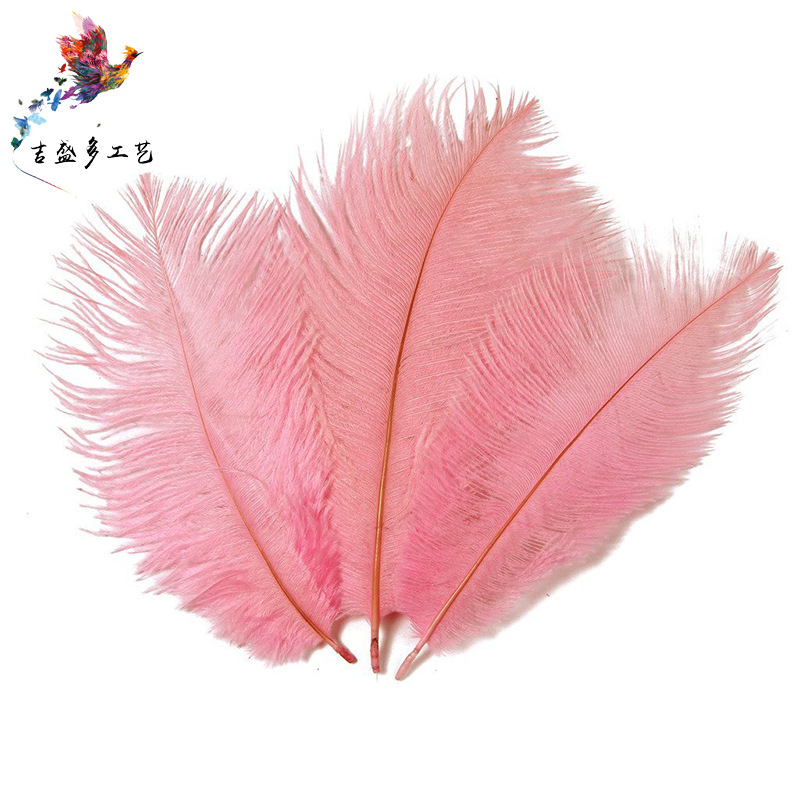 Picture of 15-20cm ostrich feather dyed feather in stock supply 14 color South Africa imported ostrich feather a generation of hair