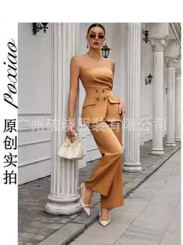 European and American Cross-Border Summer Fashion Temperament Suits New Slim Fit Women's Suits