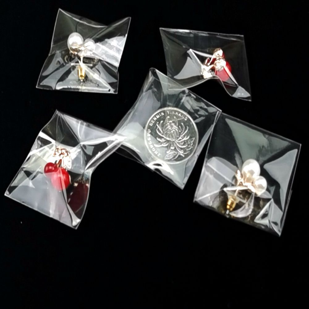 Opp Small Self-Adhesive Bags, Transparent Plastic Bags with Clip, Small Toy and Jewelry Packaging Bags, Custom Gift Bags with Logo Printing