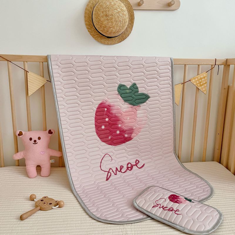 Picture of New Cartoon Cool Silk Children's Latex Mat Two-Piece Set Washable Baby Mattress Kindergarten Baby Soft Mat