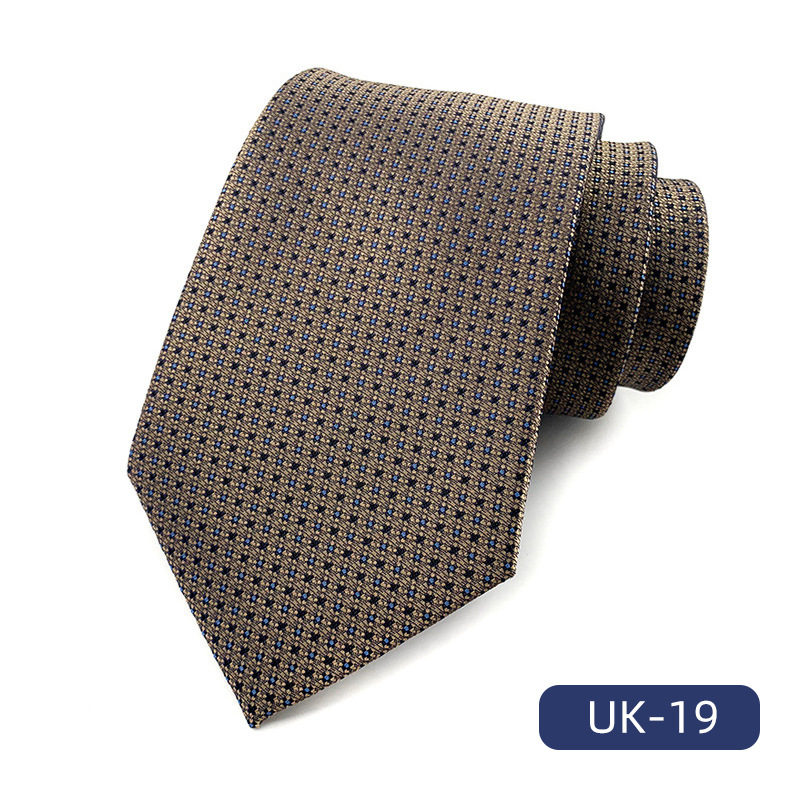 Picture of in stock wholesale men's tie polyester yarn-dyed jacquard fabric business formal wear casual fashion suit accessories