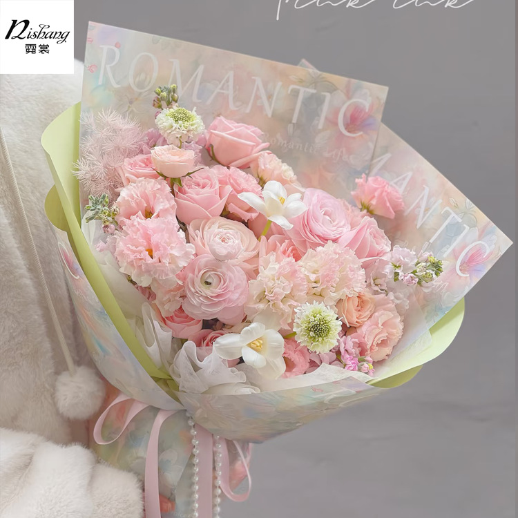 Sicilian oil painting wind art paper flower wrapping paper rose bouquet wrapping paper DIY material waterproof wind paper
