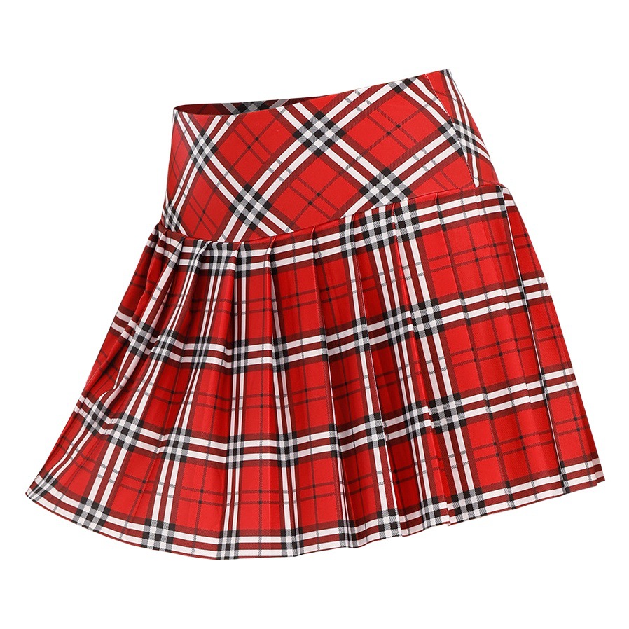 Plaid Badminton Golf Tennis Skirt Outdoor Sports Skirt Dance Fitness Yoga Pleated Skirt Short Sun Protection Summer