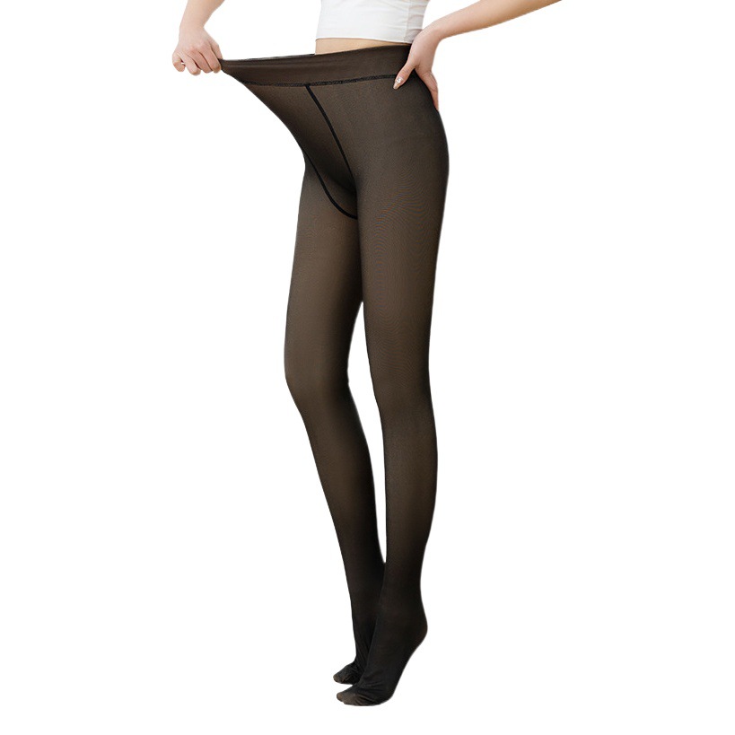 100kg Plus Size Plus Size Spring & Fall New Leggings Translucent Pantyhose Fleece-Lined Thickeneded Black Silk Pantyhose Wholesale