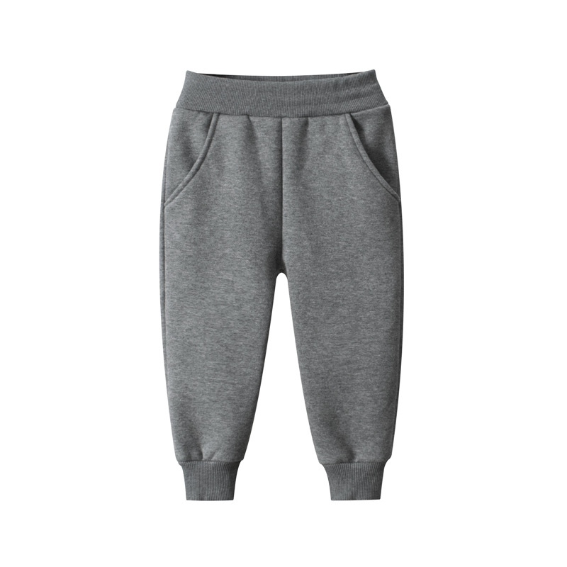 Picture of 27kids Korean children's clothing autumn and winter new wholesale solid color children's sports trousers boys plus velvet casual pants