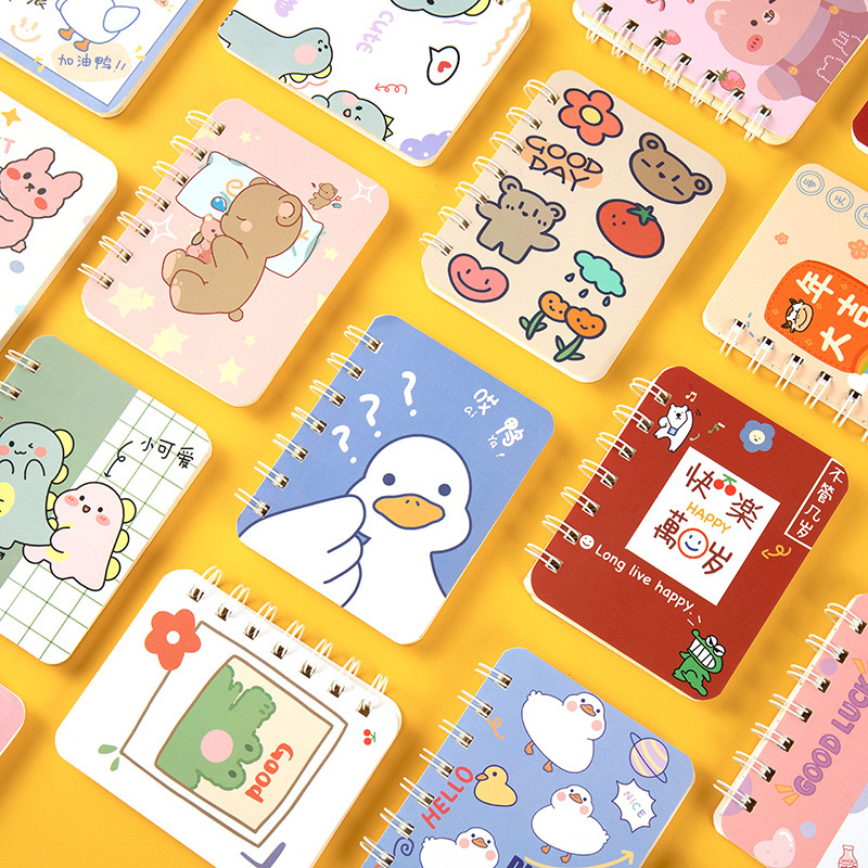 Picture of ins Creative Korean Coil Cartoon Mini Book Girl's Heart Cute Easy Pocket Learning Notebook T