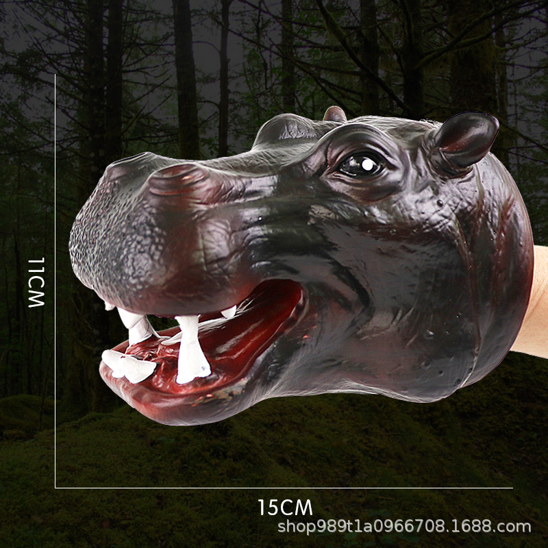 Picture of Dinosaur Hand Doll Gloves Soft Glue Tyrannosaurus Rex Triceratops Shark Simulation Animal Model Stall Shark Arm Toy Cross Border