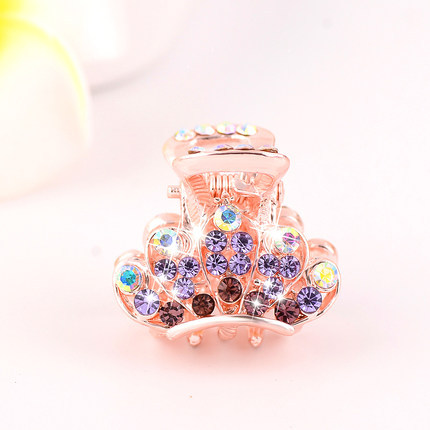 Picture of New small size Grab Clip Hair Clip Hair Clip Adult Bangs Hair Clip Children Top Clip Electroplated Rhinestone Elegant Hair Accessories Headdress