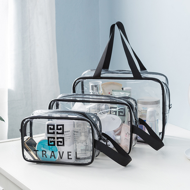 Picture of Transparent Cosmetic Bag Pvc Toiletry Bag Business Trip Cosmetics Bag Waterproof Large Capacity Satchel Cosmetic Bag Cosmetics Bag