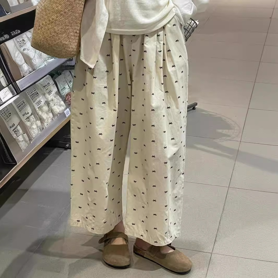 Bow Japanese Balloon Pants Women's Summer Pants Loose Wide Leg Pants 2025 New Cool Pants
