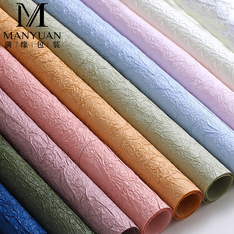 Stone-Patterned Paper for Flower Packaging, 120g Thick Handmade Material, Textured Paper, Double-Layered Wrinkled Texture, Floral Art Materials, Flower Wrapping Paper