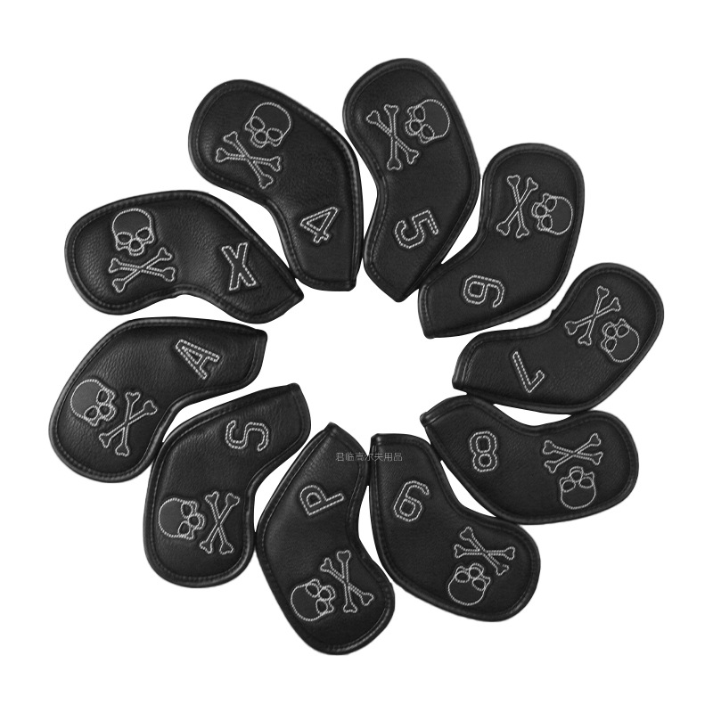 Picture of Golf patch skull full series club cover, waterproof fabric, plush inner pad for iron/wood/putter protective covers