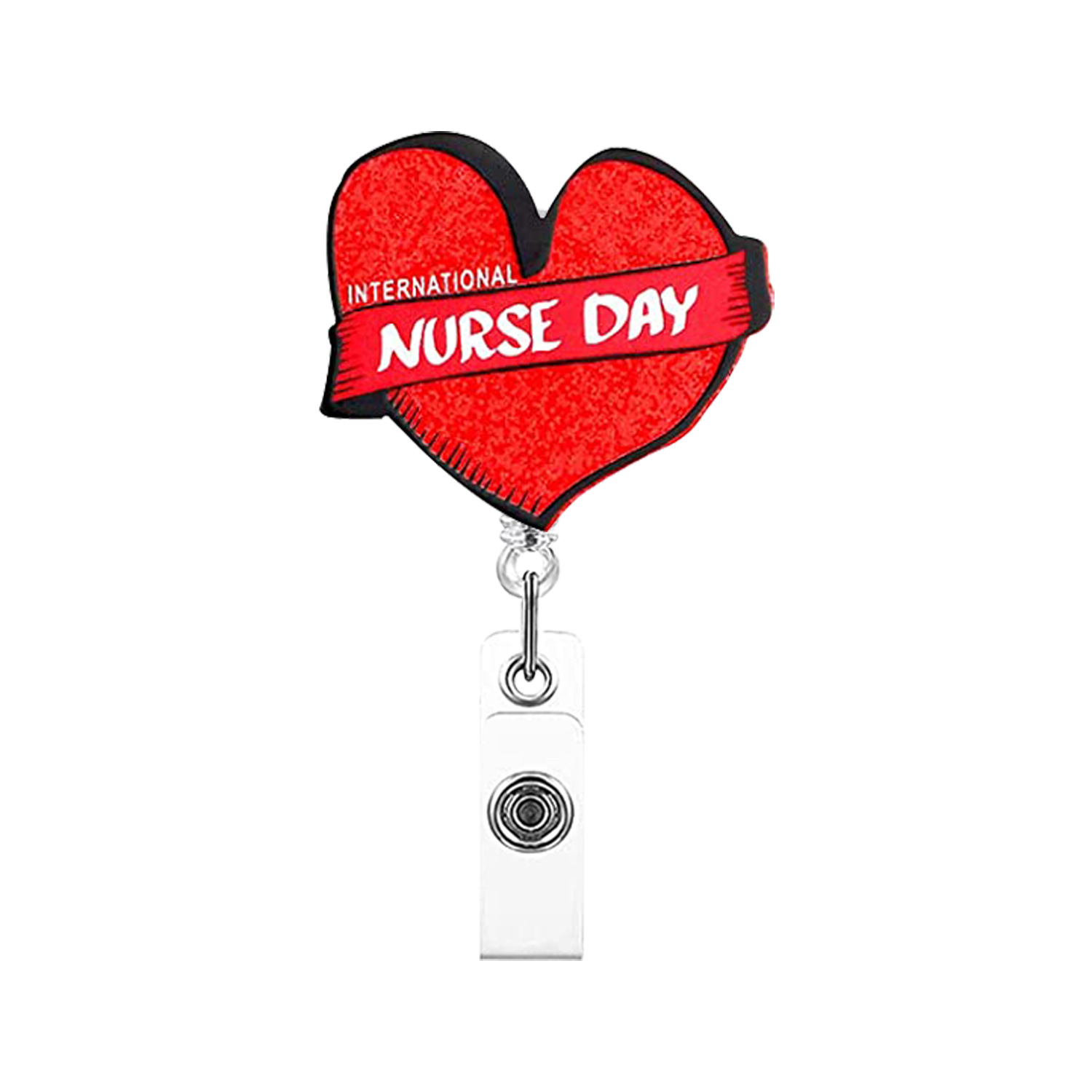 Picture of Acrylic Uterine Love Clothes Needle Mask Easy Pull Buckle Easy Pull Doctor Nurse Retractable Badge Reel