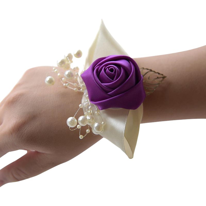 Wedding Supplies D643 Wedding Props Korean Style Bride and Groom Artificial Flower Bridesmaid Groomsmen Wrist Flower Real Price