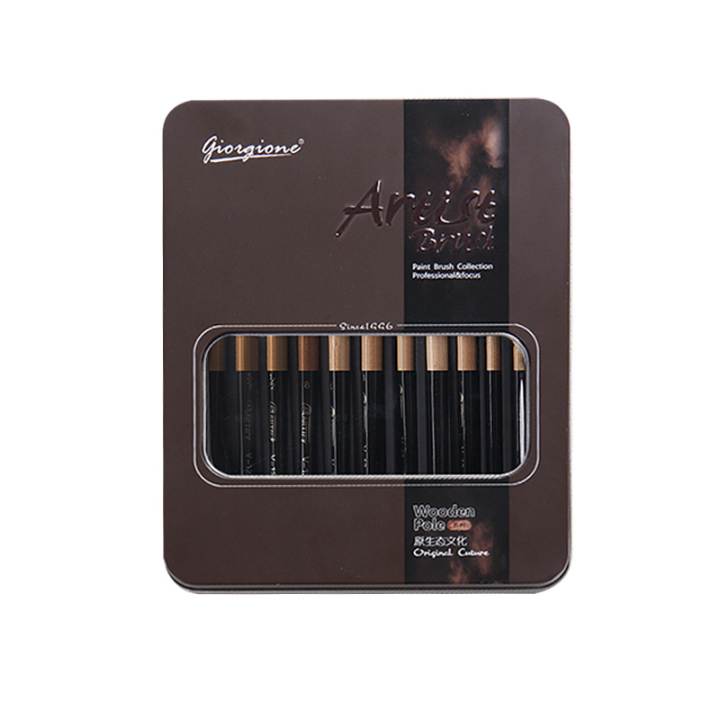 Picture of Giorgione cross-border watercolor pen 12 iron box watercolor gouache nylon wool brush suit wholesale gift box