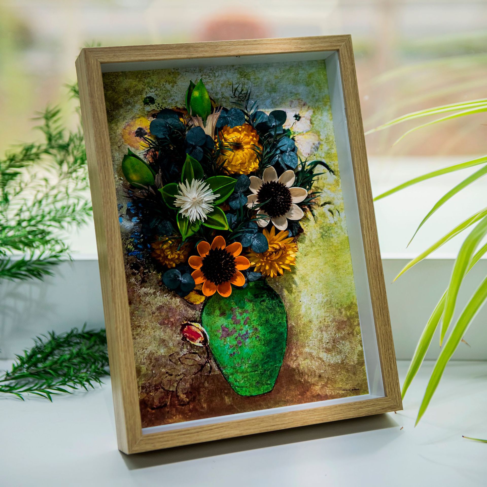 Picture of Hollow Picture Frame Dried Flower Photo Frame Empty Frame Handmade Roses Immortal Flower Specimen 6 Inches 7 Inches 8inch 10inch A4A3 Phase