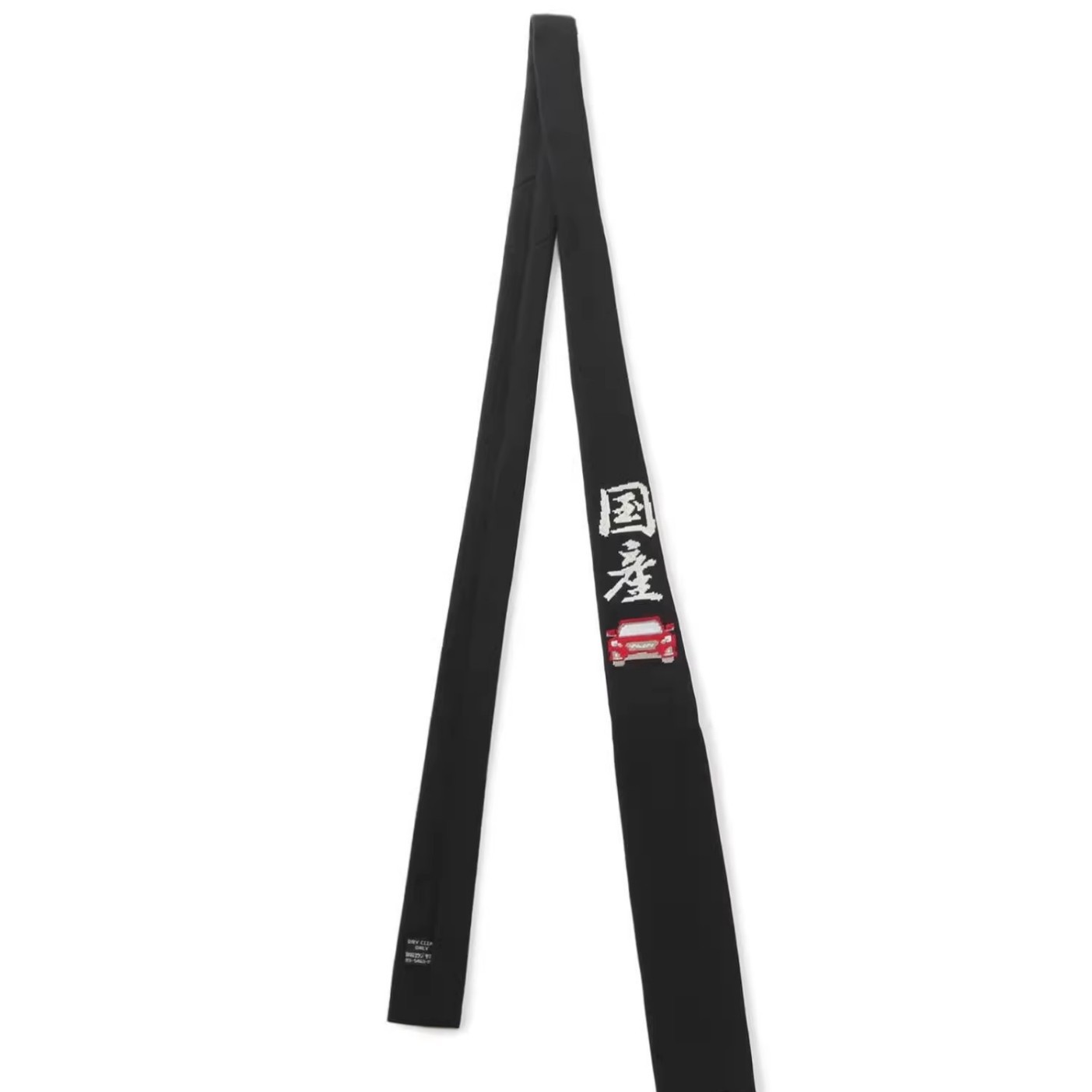 Picture of Yohji Yamamoto Diablo Yohji Embroidered Tie Black Flat Horned Men's Japanese Korean Style Akita Dog Tie for Men and Women