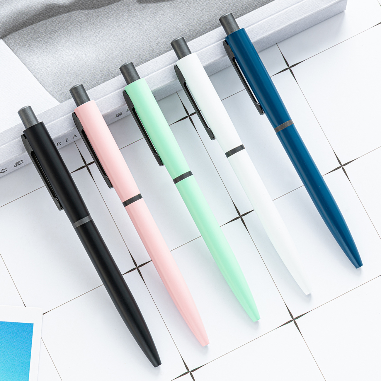 Picture of Spot Press Ball Pen wholesale multi-color metal ball pen office writing Stationery Gift advertising pen logo