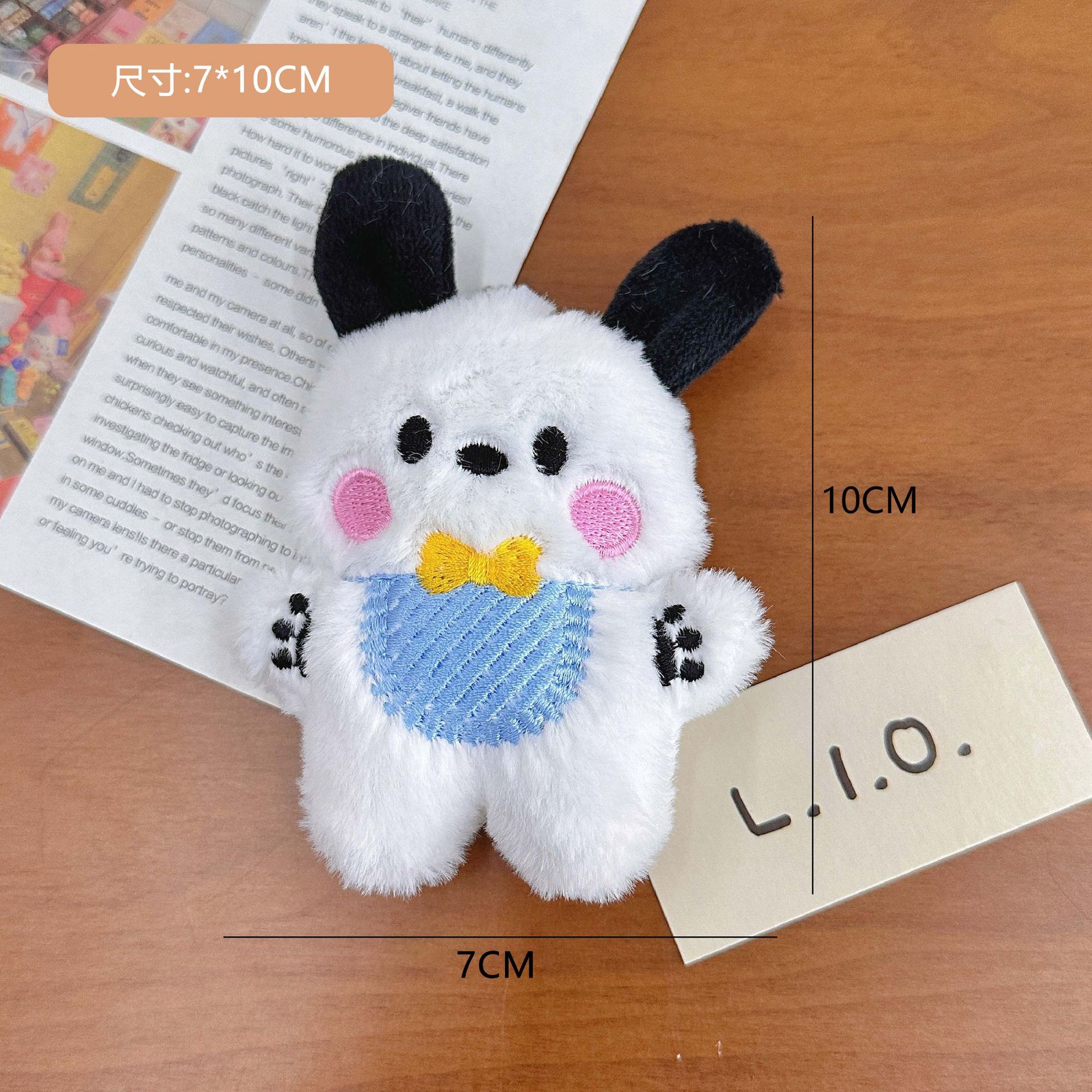 Picture of Cartoon Plush Bib Afraid of Dog Pendant Girl's Heart Schoolbag Pendant Long Hair Creative Doll Plush Doll