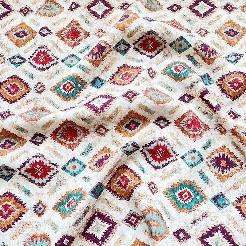 New Chinese Style Digital Printed Fabric Brocade Cotton Fabric Ethnic Retro Cheongsam Dress Top Hanfu Fabric