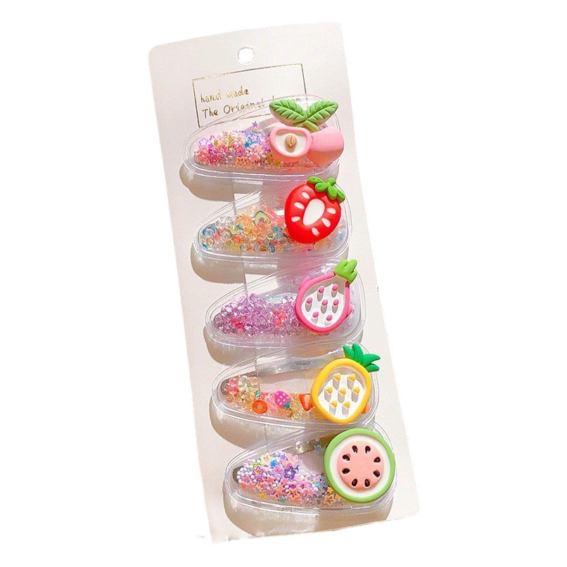 Picture of Children's Hairpin Girls' Headwear Side Side Bangs Clip Kids Baby's quicksand Clip Princess Cute Broken Hairpin bb Clip