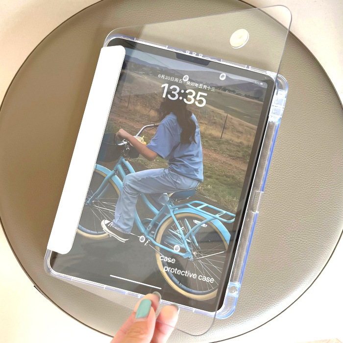 Picture of 720 rotating ice crystal shell for 2024 ipadpro11 flat sleeve 10.5 with pen slot Air6 protective sleeve 11