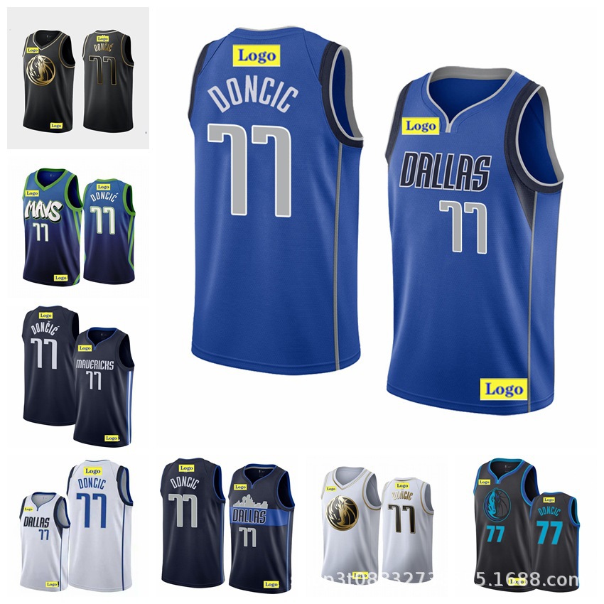 Hot Press Edition Basketball Jersey Lone Ranger Team 77 Donchic Basketball Jersey Mavericks