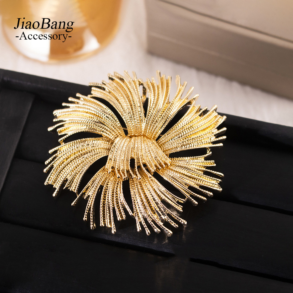 European and American Exaggerated Geometric Flower Brooch Cross-Border Hot-Selling Fashion Elegant Suit Pin Accessible Luxury High-End Jewelry for Women