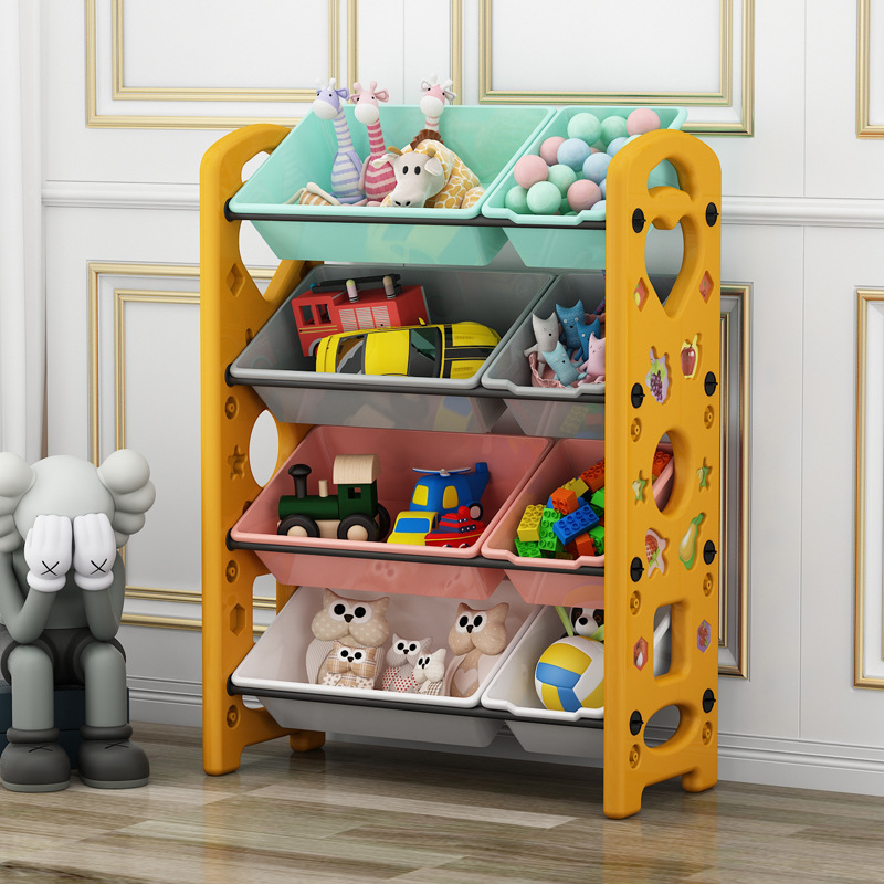 Picture of Children's Toy Storage Rack Household Kindergarten Baby Storage Rack Floor Multi-Layer Finishing Rack Storage Cabinet Plastic Basket