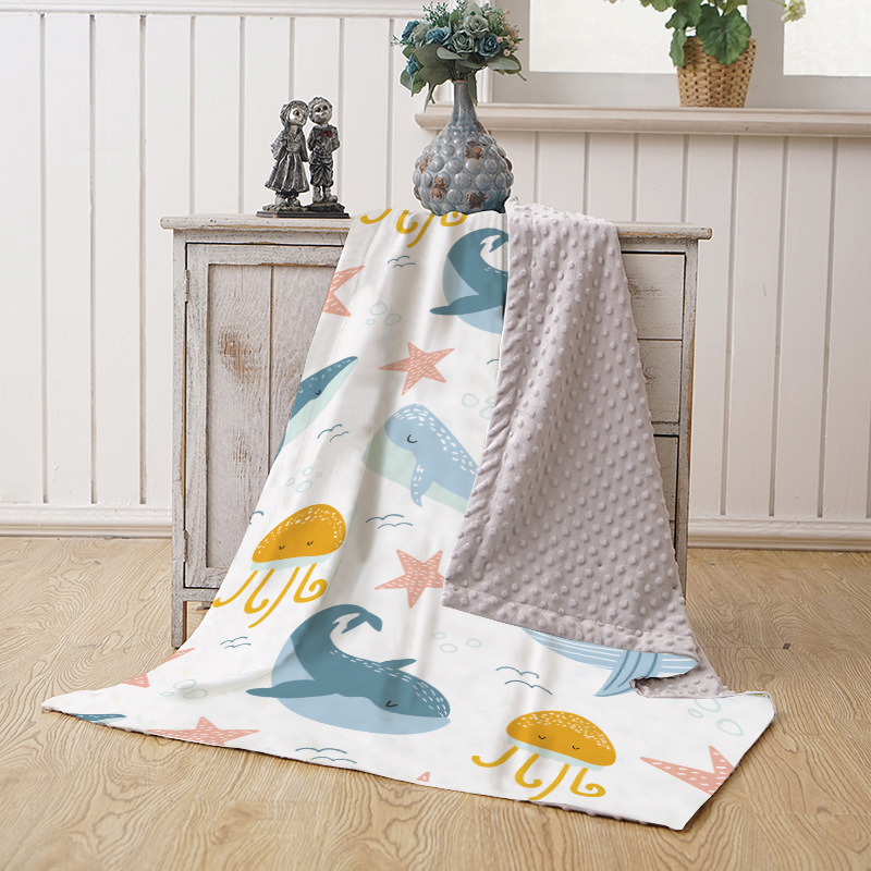 Picture of Baby Blanket Autumn and Winter Baby Blanket Coral Fleece Air-conditioning Blanket Bean Blanket Swaddling Children's Blanket Blanket