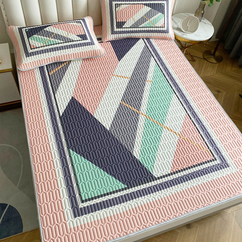 Picture of 2023 new large version of digital printing latex mat three-piece summer bedding air-conditioning mat washable
