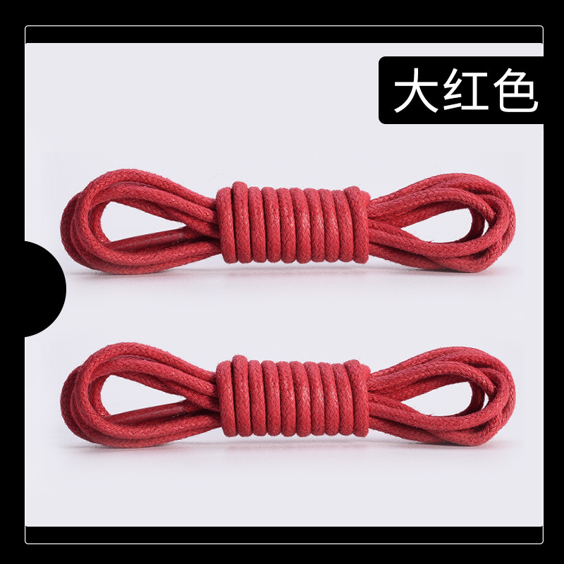 Picture of Factory wholesale waxed shoelace thin 0.25cm round black white brown leather shoes martin boots shoelace rope a pair