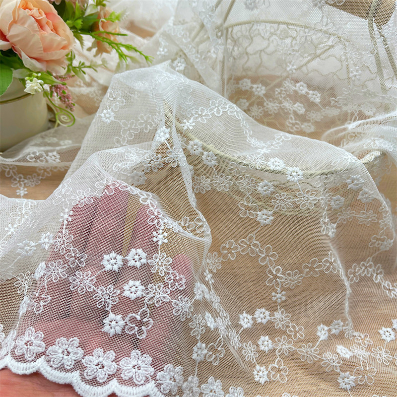 Lace fabric ins summer mesh water soluble embroidered fabric clothing children's clothing fabric DIY mesh embroidered fabric