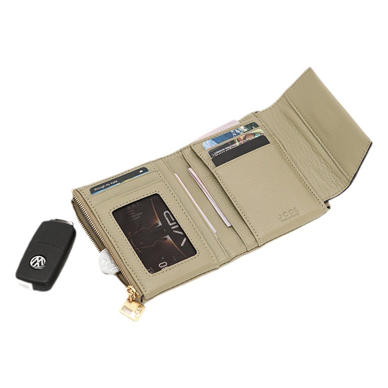 2024 New Folding Wallet Women's High-end Atmospheric Soft Leather Two-fold Multifunctional Wallet Simple All-match