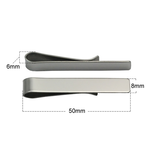 Picture of YB bean spot 50x 8mm Amazon explosions simple laser LOGO personality lettering tie clip