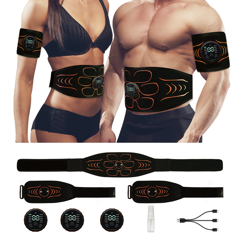 Silicone Pulse Belt Massage EMS Fitness Apparatus Muscle Sticker Training Abdominal Muscle Sticker Abdominal Apparatus Massage Arms and Legs