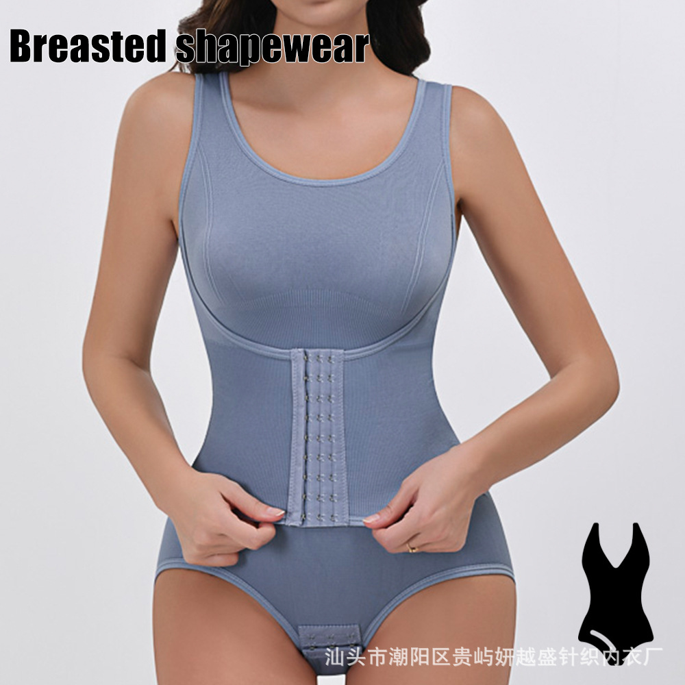 Cross-border plus size One-piece Shaping Clothes Buckle-breasted One-piece Shaping Tight-fit Reinforcing Plastic Abdominal Pants Triangular Shaping Clothes