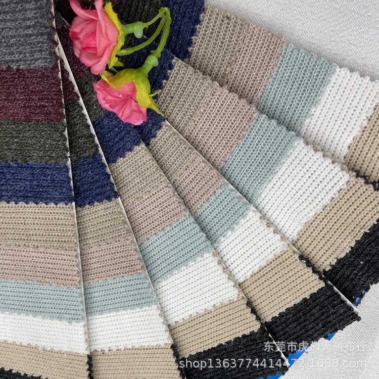 Autumn and winter New knitting 1*1 single thick needle rib 330g thick needle rib pit cloth wool fabric