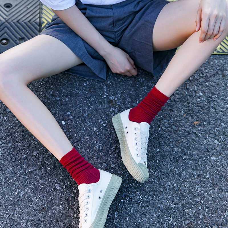 Picture of Spring and summer women's socks solid color dopamine color tube socks Zhuji pile socks ladies candy color socks cotton socks