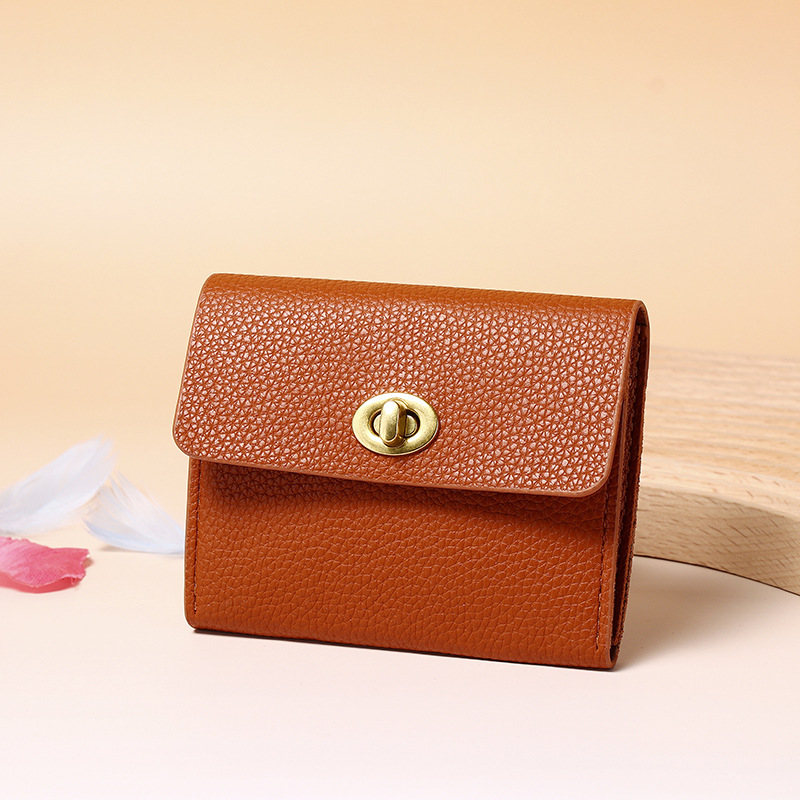 Picture of New Ins Retro Small Wallet Soft Leather Thin Simple Compact Women's High-End Multi-Card Slot Card Holder Coin Purse