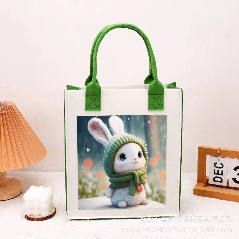 New Felt Bag Tote Bag Cartoon Shopping Bag Enterprise Company Gift Bag Large Capacity Multi-specification in stock Factory