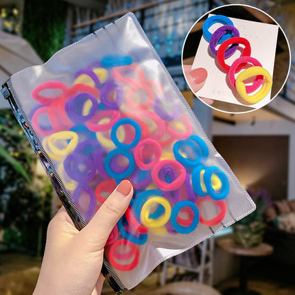 Picture of South Korea small size hair band baby towel ring does not hurt hair rubber band Girl's colorful cute hair tie children's hair accessories