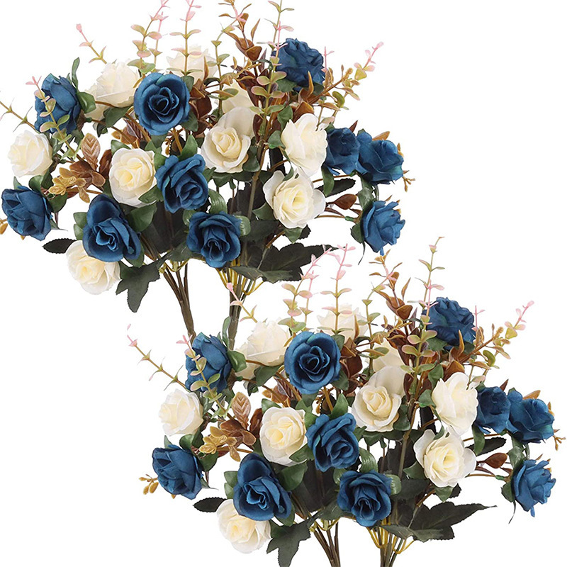Picture of Cross-Border Amazon Artificial Flowers Artificial Rose Bouquet Plastic Silk Flowers Wedding Florals Export Decorative Flowers Artificial Flowers