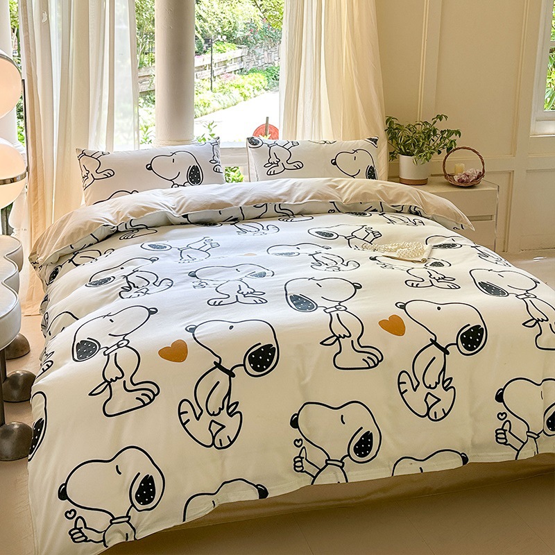 Picture of Small Fresh Summer Four-piece Bed Sheet Quilt Cover Single Student Dormitory Three-piece Cartoon Bedding